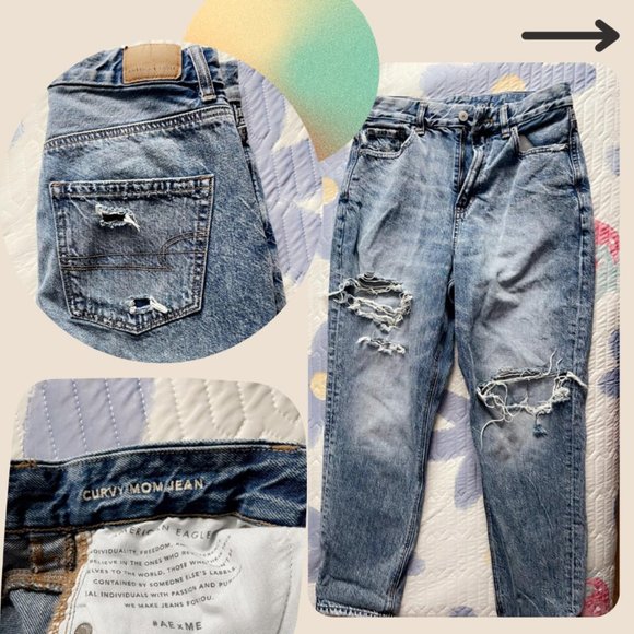 American Eagle Outfitters Women's Blue and Navy Jeans - Picture 2 of 4